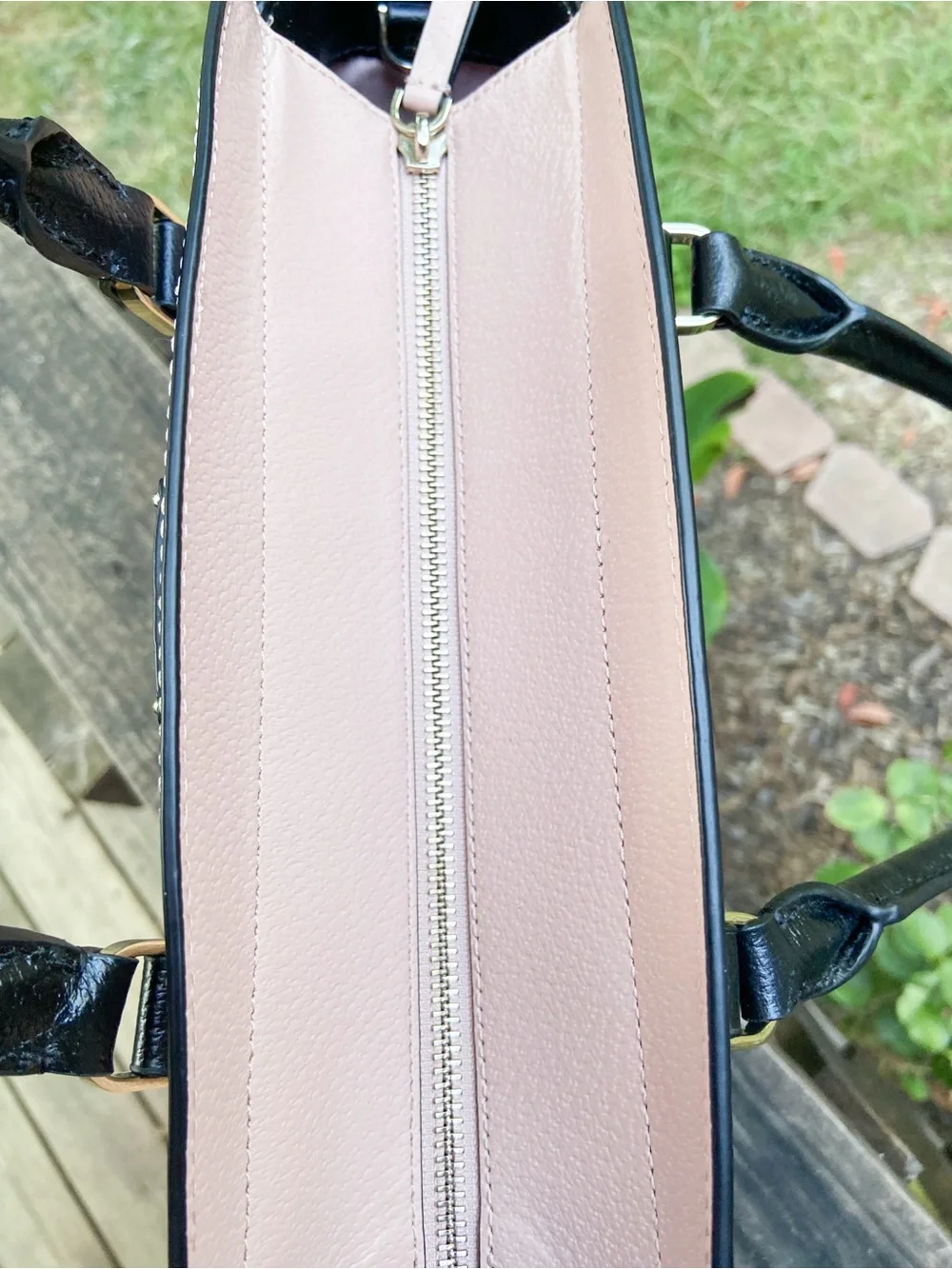 Kate Spade Jeanne Saffiano Leather Medium Satchel Pink Black-Old Money Preppy